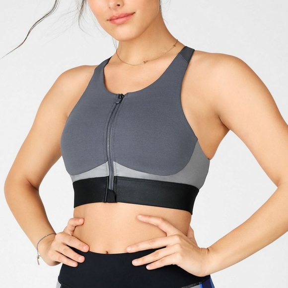 Fabletics High-Impact Zip Front Sports Bra - Picture 1 of 5